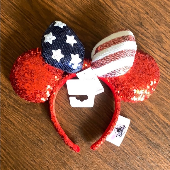 Disney Other - NWT Disney Parks Minnie Ears Americana Bow
